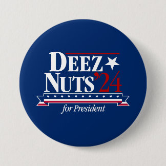 Badge Rond 7,6 Cm Bouton Deez Nuts pour Président (bleu)