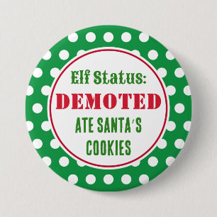 Badge Rond 7,6 Cm Bouton d'elfe de Noël drôle