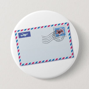 Badge Rond 7,6 Cm Bouton d'enveloppe de par avion