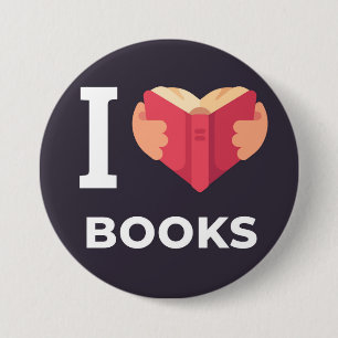 Badge Rond 7,6 Cm Bouton des Amoureux de Livres