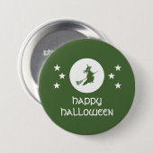Badge Rond 7,6 Cm Bouton d'Halloween, vert (Devant & derrière)