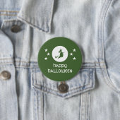 Badge Rond 7,6 Cm Bouton d'Halloween, vert (En situation)