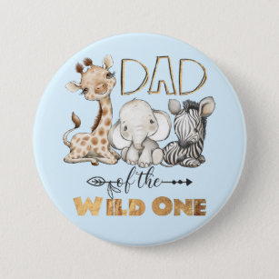 Badge Rond 7,6 Cm Bouton d'huile d'or Papa of the Wild One