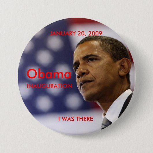 Badge Rond 7,6 Cm Bouton d'inauguration d'Obama (Devant)