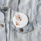 Badge Rond 7,6 Cm Bouton d'infirmière d'ours de nounours (En situation)