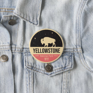 Badge Rond 7,6 Cm Bouton d'insigne de parc national de Yellowstone