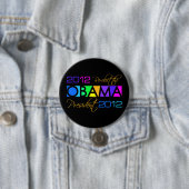 Badge Rond 7,6 Cm Bouton d'OBAMA 2012 (En situation)