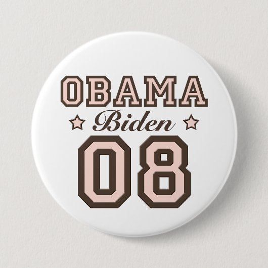 Badge Rond 7,6 Cm Bouton d'Obama Biden 08 (Devant)