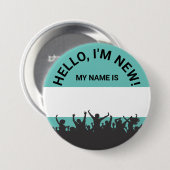 Badge Rond 7,6 Cm Bouton d'ouverture du nouveau nom d'accueil de l'e (Devant & derrière)