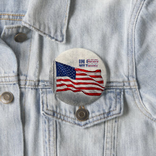 Badge Rond 7,6 Cm Bouton drapeau américain