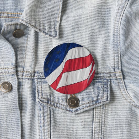 Badge Rond 7,6 Cm Bouton drapeau américain (En situation)