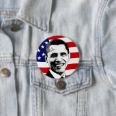 Badge Rond 7,6 Cm Bouton Drapeau Américain d'Obama (En situation)