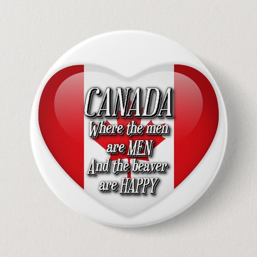 Badge Rond 7,6 Cm Bouton Drapeau cardiaque de l'Humour Canada (Devant)