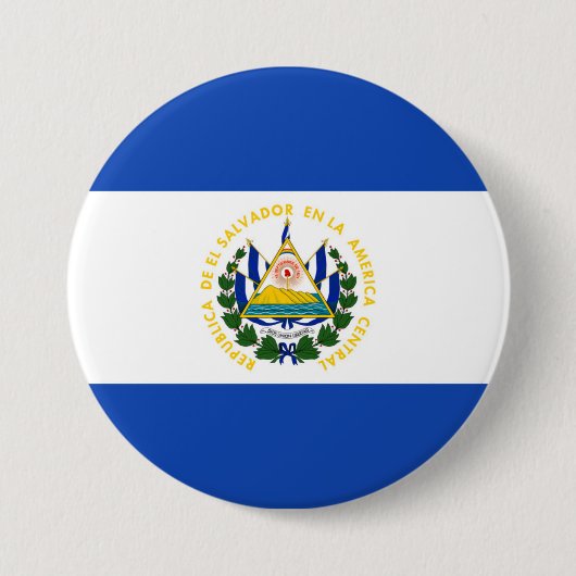 Badge Rond 7,6 Cm Bouton Drapeau El Salvador (Devant)