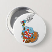 Badge Rond 7,6 Cm Bouton du barbare D20 (Devant & derrière)