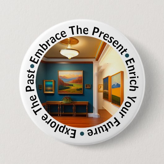 Badge Rond 7,6 Cm Bouton du document du musée (Devant)