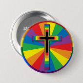 Badge Rond 7,6 Cm Bouton du Gay pride chrétien, (Devant & derrière)