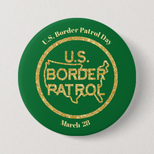 Badge Rond 7,6 Cm Bouton du logo or de la Journée de patrouille fron