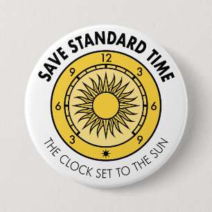 Badge Rond 7,6 Cm Bouton du logo SST "L'horloge réglée au soleil"