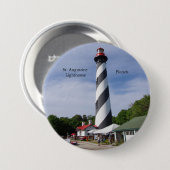 Badge Rond 7,6 Cm Bouton du phare St Augustine (Devant & derrière)