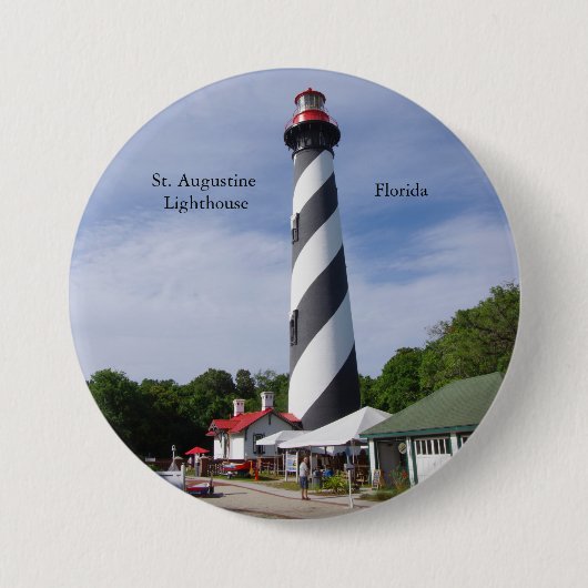 Badge Rond 7,6 Cm Bouton du phare St Augustine (Devant)
