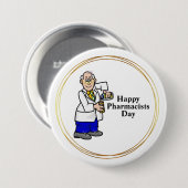 Badge Rond 7,6 Cm Bouton du pharmacien masculin âgé (Devant & derrière)