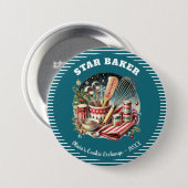 Badge Rond 7,6 Cm Bouton du Prix Baker Star de l'étoile de biscuits (Devant & derrière)