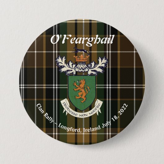 Badge Rond 7,6 Cm Bouton du rallye Farrell Clan d'Irlande 2022 (Devant)