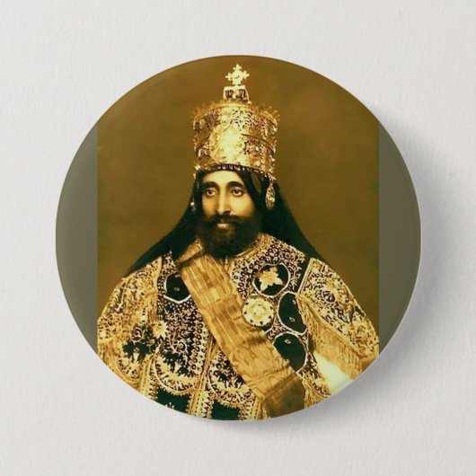 Badge Rond 7,6 Cm Bouton du selassie I de Haile (Devant)