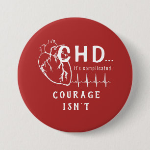 Badge Rond 7,6 Cm Bouton EKG pour croquis cardiaques CHD
