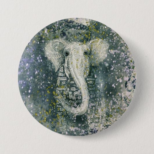 Badge Rond 7,6 Cm bouton éléphant (Devant)