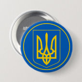 Badge Rond 7,6 Cm bouton emblème ukrainien (Devant & derrière)