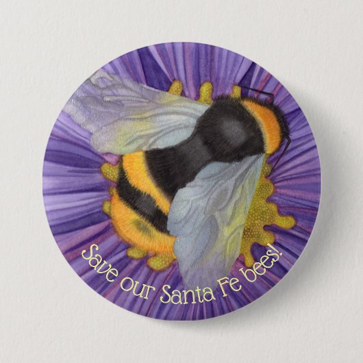 Badge Rond 7,6 Cm Bouton Enregistrer nos abeilles personnalisées (Devant)