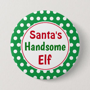 Badge Rond 7,6 Cm Bouton épinglé de l'elfe séduisant du Père Noël dr