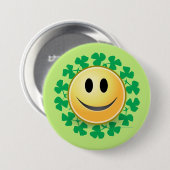 Badge Rond 7,6 Cm Bouton Face Shamrock St. Patricks Day (Devant & derrière)