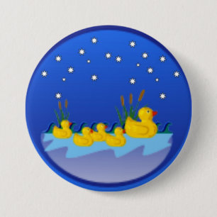 Badge Rond 7,6 Cm Bouton Famille de Canards