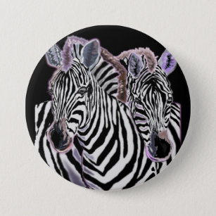 Badge Rond 7,6 Cm Bouton Famille de couple Zebra