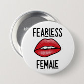Badge Rond 7,6 Cm Bouton Femme sans peur (Devant & derrière)