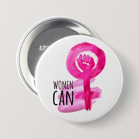 Badge Rond 7,6 Cm Bouton Femmes capables de Solidarité (Devant & derrière)