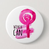 Badge Rond 7,6 Cm Bouton Femmes capables de Solidarité (Devant)