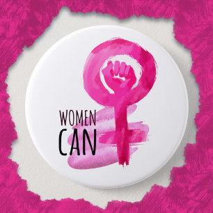 Badge Rond 7,6 Cm Bouton Femmes capables de Solidarité