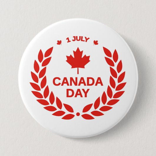Badge Rond 7,6 Cm Bouton Fête du Canada (Devant)