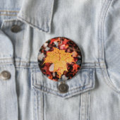 Badge Rond 7,6 Cm Bouton Feuille automne (En situation)