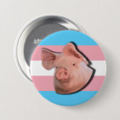 Badge Rond 7,6 Cm Bouton Fierté de Trans Pig (Devant & derrière)