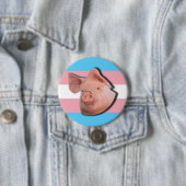 Badge Rond 7,6 Cm Bouton Fierté de Trans Pig (En situation)