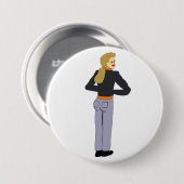 Badge Rond 7,6 Cm bouton fille (Devant & derrière)