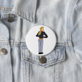 Badge Rond 7,6 Cm bouton fille (En situation)