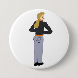 Badge Rond 7,6 Cm bouton fille