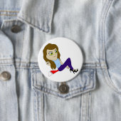 Badge Rond 7,6 Cm bouton fille chibi foxy (En situation)