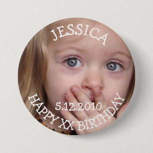 Badge Rond 7,6 Cm Bouton Fille d'anniversaire